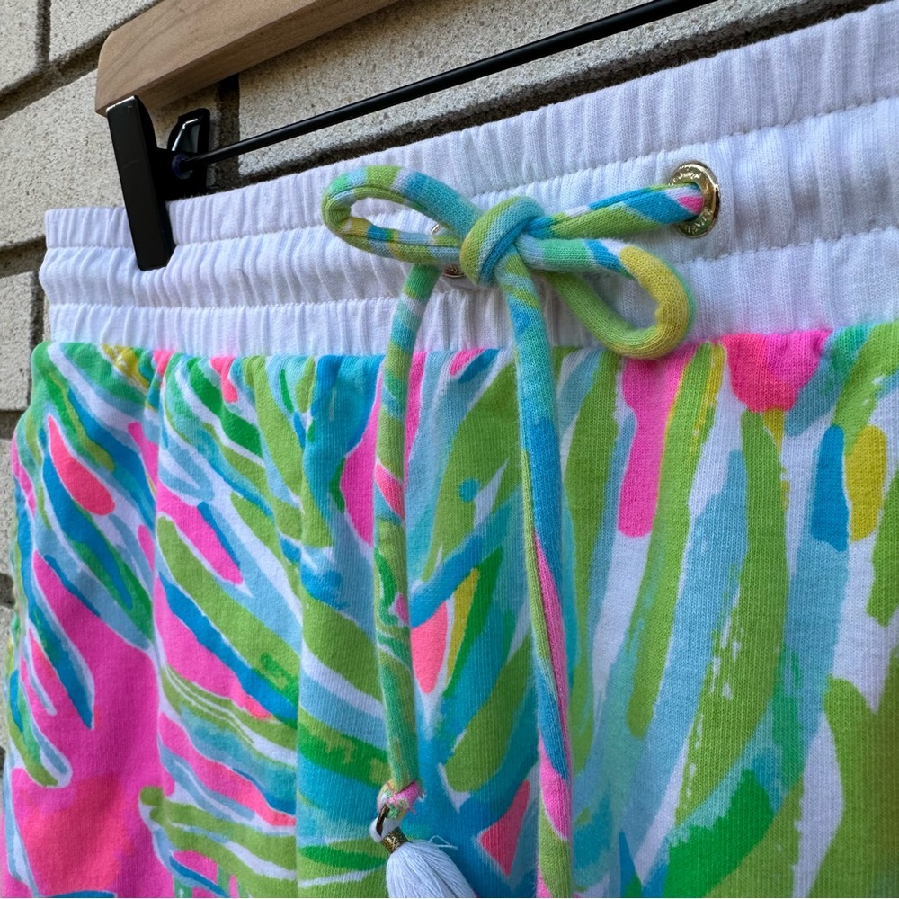 Lilly Pulitzer Zia Skirt Tiki Pink Royal Lime Terry Mini Tassel Preppy Resort M - Picture 4 of 10